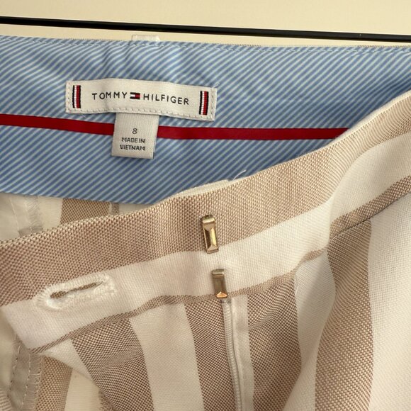 Tommy Hilfiger Striped Wide Leg Cropped Trousers - Picture 5 of 8